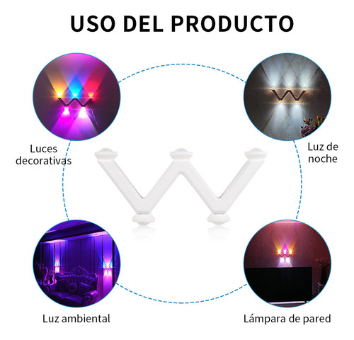 Lamparas De Pared Interior De 5V 9 colores de iluminación RGB 230cm Focos Luces De Colores Lamparas Led Lampara Decorativa