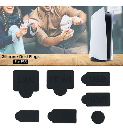 Set De 7 Tapones De Silicona Anti Polvo Para Conectores Ps5