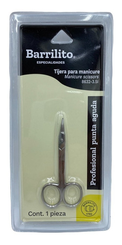 Tijera Manicure Profesional Punta Aguda 8632-3.5i Acero In.