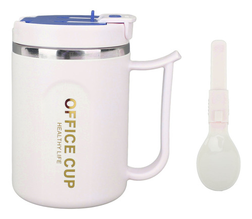 Taza Con Mango Y Tapa De Acero Inoxidable Azul 304 Con Aisla