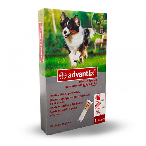 Advantix Perros Pipeta Pulgas Garrapatas Leishmania 10-25kg