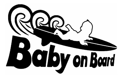 Vinilo Adhesivo, Calco, Pegotin Baby On Board Tabla Surf