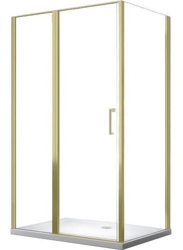 Box De Ducha Rectangular Dorado Firenze Con Receptáculo 90cm