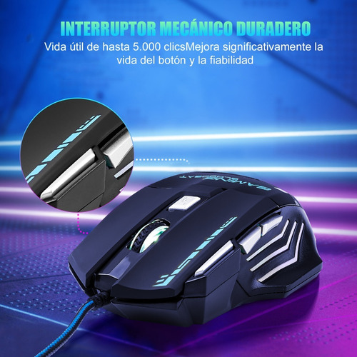 Mouse De Juego Cableado Para Mousepad Gamer 6800 Dpi Ratón