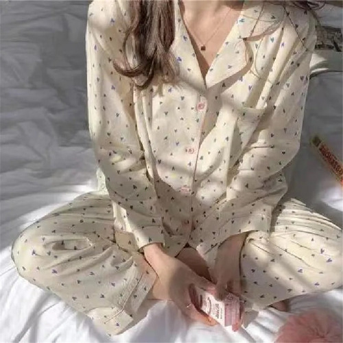 Pijama De Manga Larga Para Mujer, Traje De Dormir Informal P