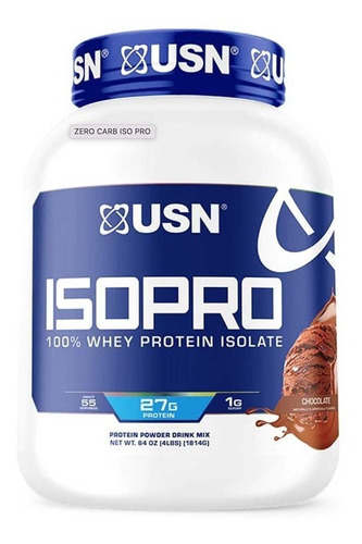 Usn Isopro 100% Whey Protein Isolate 4 Lbs Low Carbs Sabor Chocolate