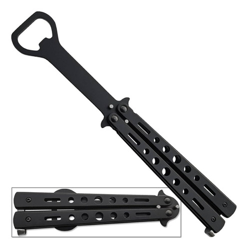 Navaja Balisong Mariposa Destapador Para Entrenar Cromada