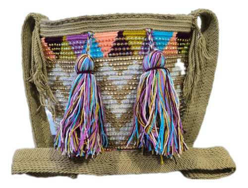 Mochilas Wayuu Originales Piedreria Mediana Bolsos 