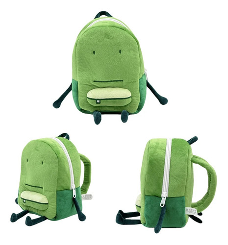 Mochila Verde One Liam De 24 Cm, De Peluche, Bonita Mochila