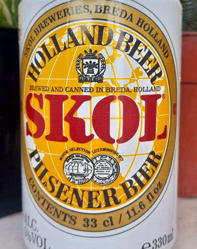 Vieja Lata Importada Holland Beer Skol Pilsener Bier 1987 (Usado)