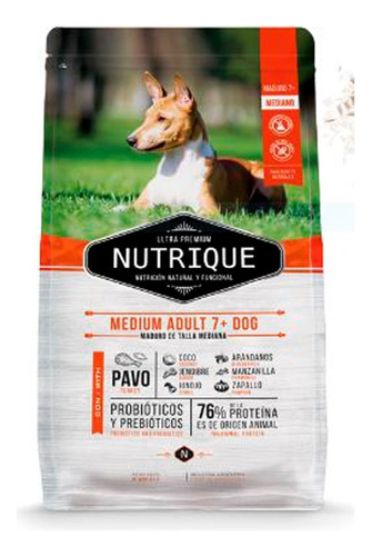 Alimento Nutrique Ultra Premium Medium Adult +7 para perro adulto de raza mediana sabor pavo en bolsa de 12kg