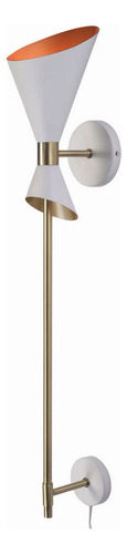Lampara De Pared De 1 Luz 34'' De Laton Antiguo Blanco