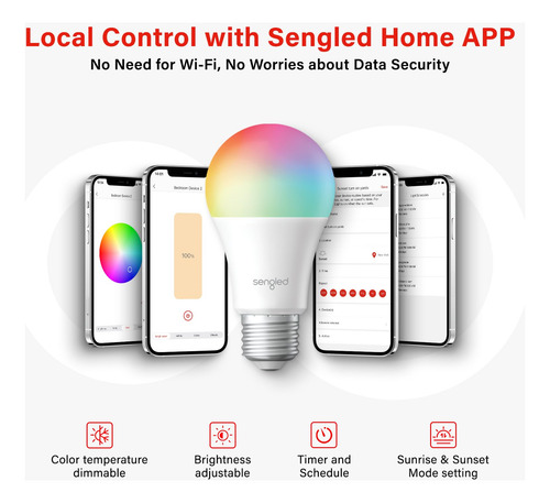 Sengled Bombillas Inteligentes Rgbw 60w Con Control Remoto