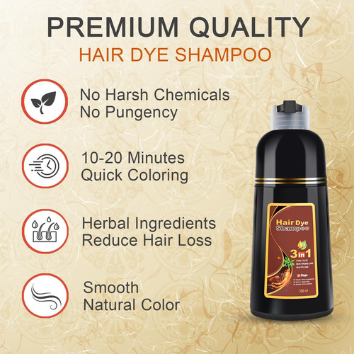 Shampoo De Tintura De Cabelo Castanho Kingming 3 Em 1 Y Colo