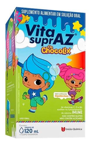 Vitasupraz Os Chocolix Líquido Sabor Algodão Doce 120ml