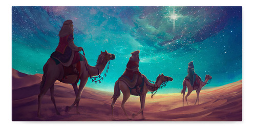 Cuadro Panorámico Reyes Magos Navidad Para El Hogar 120x60