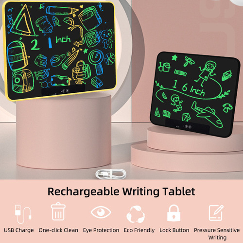 Tableta De Escritura Lcd Con Pantalla Monocromática De 16 Pu
