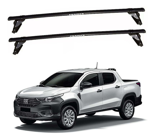 Barras De Techo Eqmax Acero Acero Fiat Strada 2021+ Negro