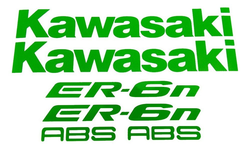 Kit Adesivos Para Kawasaki Er-6n 15674 Cor Verde