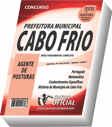comprar Apostila Cabo Frio - Agente De Posturas - Frete Grátis !