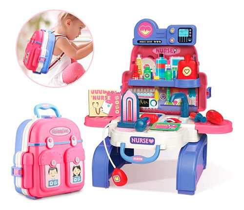 Set Casa De Doctora Maleta Portátil Niña Didáctico Juego