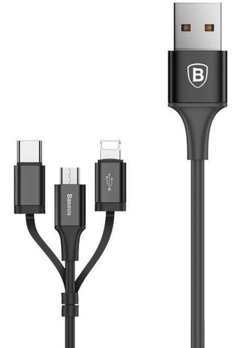 Baseus Ca3in1-zy01 Cable 3 En 1 Light Ning Usb-c Micro _ap