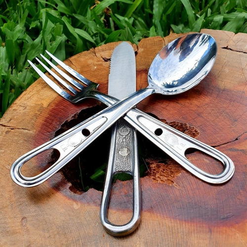 Talher Articulado Militar Inox Com Encaixe Prático E Ágil