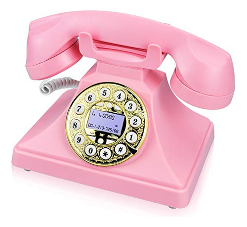 Telefono Antiguo Teléfono Fijo Retro Rosa Para El Hogar, Ir