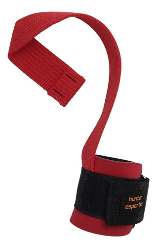 Tala Straps Munhequeira Luva Gancho Musculação Cross Trainer Cor Vermelho