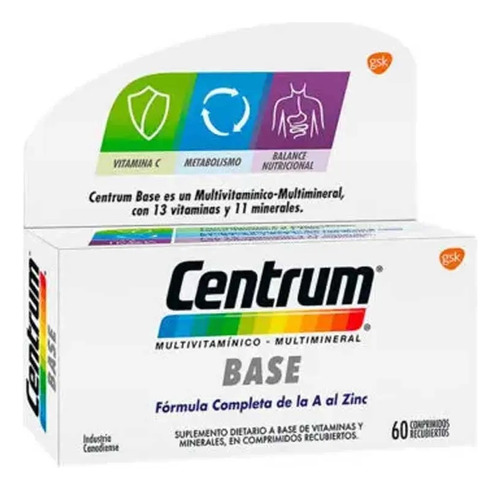 Centrum Base Suplemento Multivitamínico Y Mineral X 60