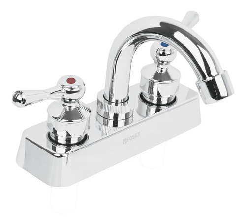 Mezcladora Plástica 4 Cuello Curvo Para Lavabo Foset
