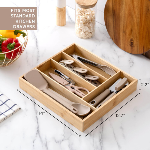 Juego De Utensilios De Cocina Cook With Color Bamboo, 18 Pie