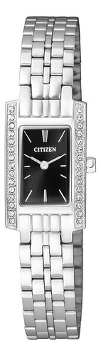 Reloj Citizen Ez635053e Mujer Clasico Cristales Color de la malla Plateado Color del bisel Plateado Color del fondo Negro
