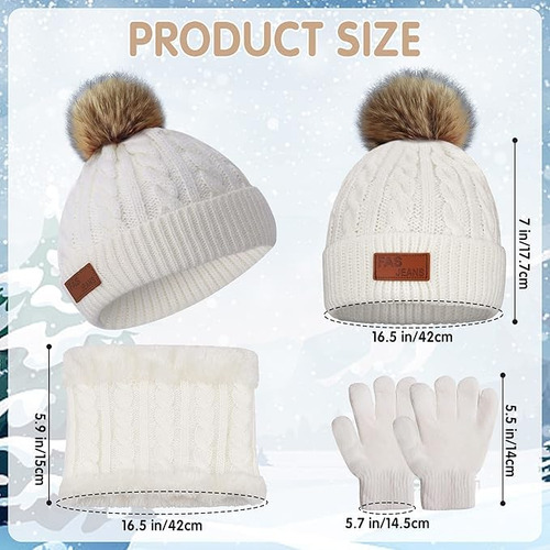 Gorro Invierno Para Niños,conjunto Bufanda Y Gorro Guantes
