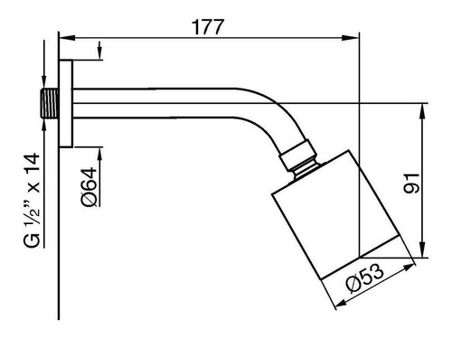 Imagen 2 de 7 de Ducha Articulada Fv Autolimpiante California 120/17 C/ Brazo