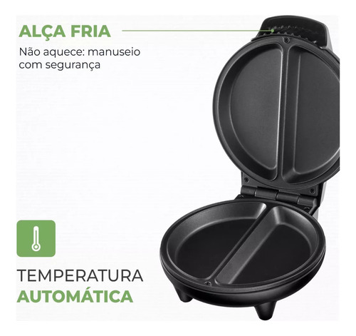 Omeleteira Pratic Omelet Ii Mondial Preto/inox 800w Om-04-bi 110v