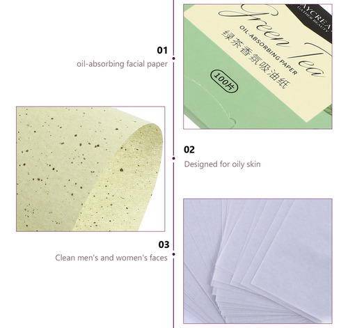 / Papel Secante De Aceite Facial Orgánico Blotting Papers,