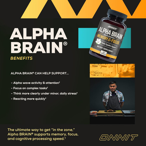 Onnit Alpha Brain 90ct + New Mood 60ct Nootrópico Pila