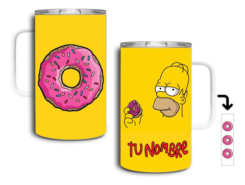 Termo Tarro Metalico Los Simpson Duff Homero Personalizable