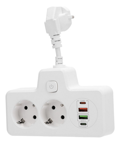 Adaptador De 2 Vías Con Múltiples Enchufes, 2 Usb 2 Tipo C