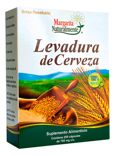 Levadura De Cerveza 250 Caps Margarita Naturalmente Sabor Natural