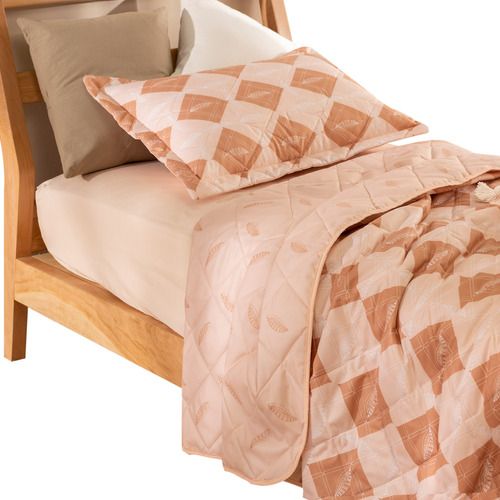 Cubrecama 1 1/2 Plazas Twin Size Reversible Estampado Damero