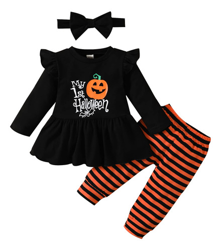 Noubeau My 1st Halloween Baby Girl Outfits Ruffle Pumpkin P.