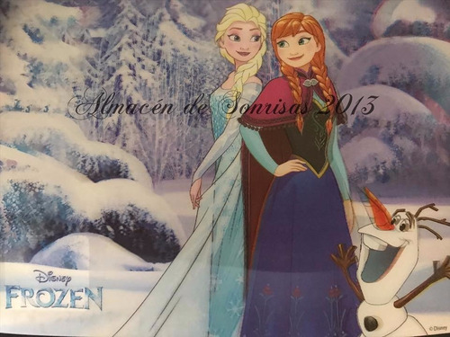 Individual Infantil 3 D Frozen Elsa Y Ana Olaf Idelar