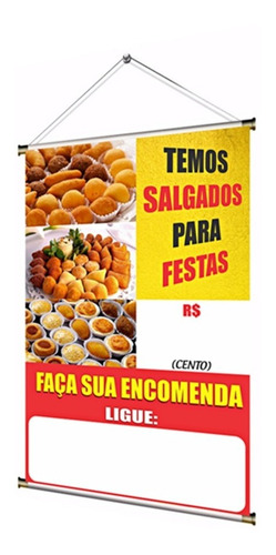 Banner Pronto Temos Salgados Para Festa