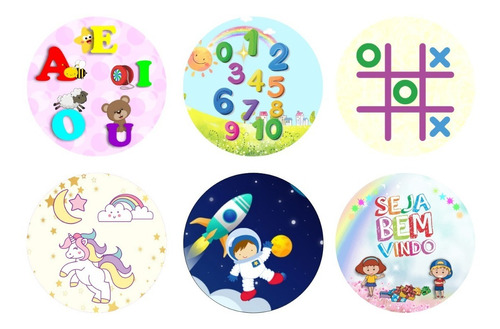 Adesivos Decorativos Chão Parede Tema Infantil Brincar 40cm