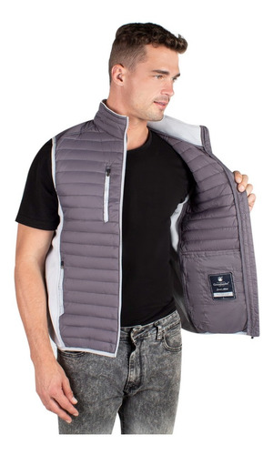 Imagen 2 de 7 de Chaleco Hombre Greenlander Vpol7601 Capitonado Cuello Alto