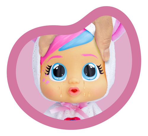 Cry Babies Loving Care Dreamy Cries com água articulada 26 cm com paleta de acessórios, chupeta e ropita