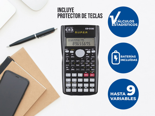 Calculadora Científica Gadiz Gd-82ms 240 Funciones Display