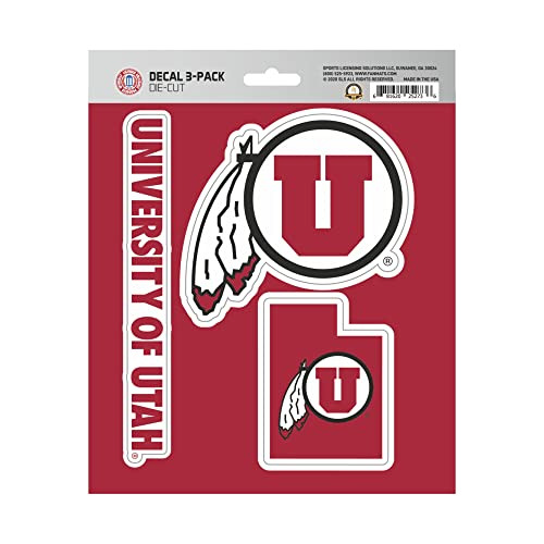 Calcomanía Del Equipo Ncaa Utah Utes, Paquete De 3, 61...